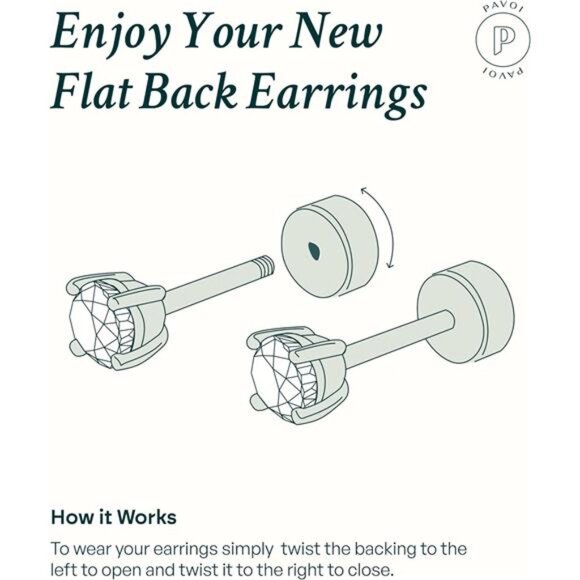 Gold Lotus Stud Earrings Cubic Zirconia Flat Back Helix Cartilage Jewelry - Picture 5 of 7